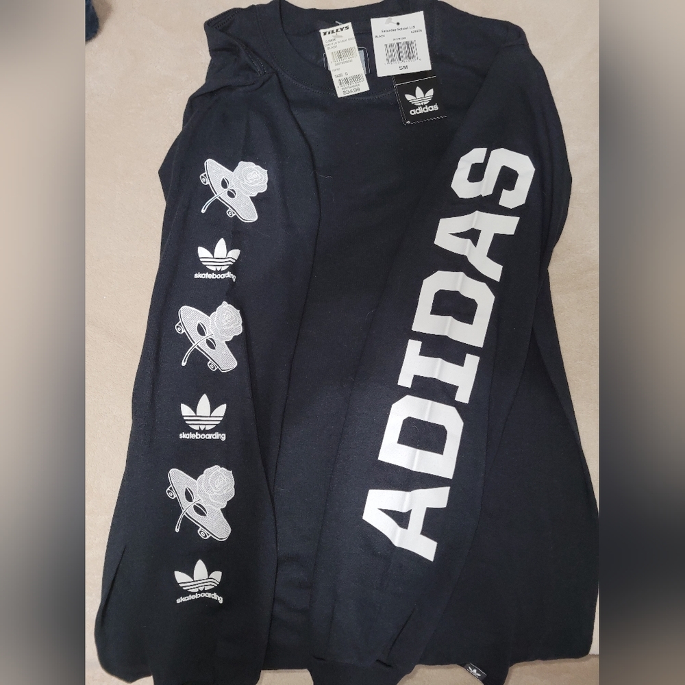 NWT Men's Adidas black & white long sleeve t-shirt